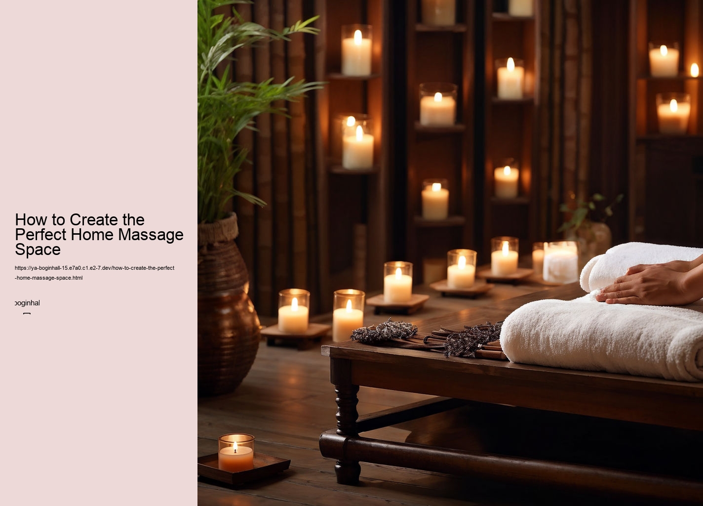 How to Create the Perfect Home Massage Space